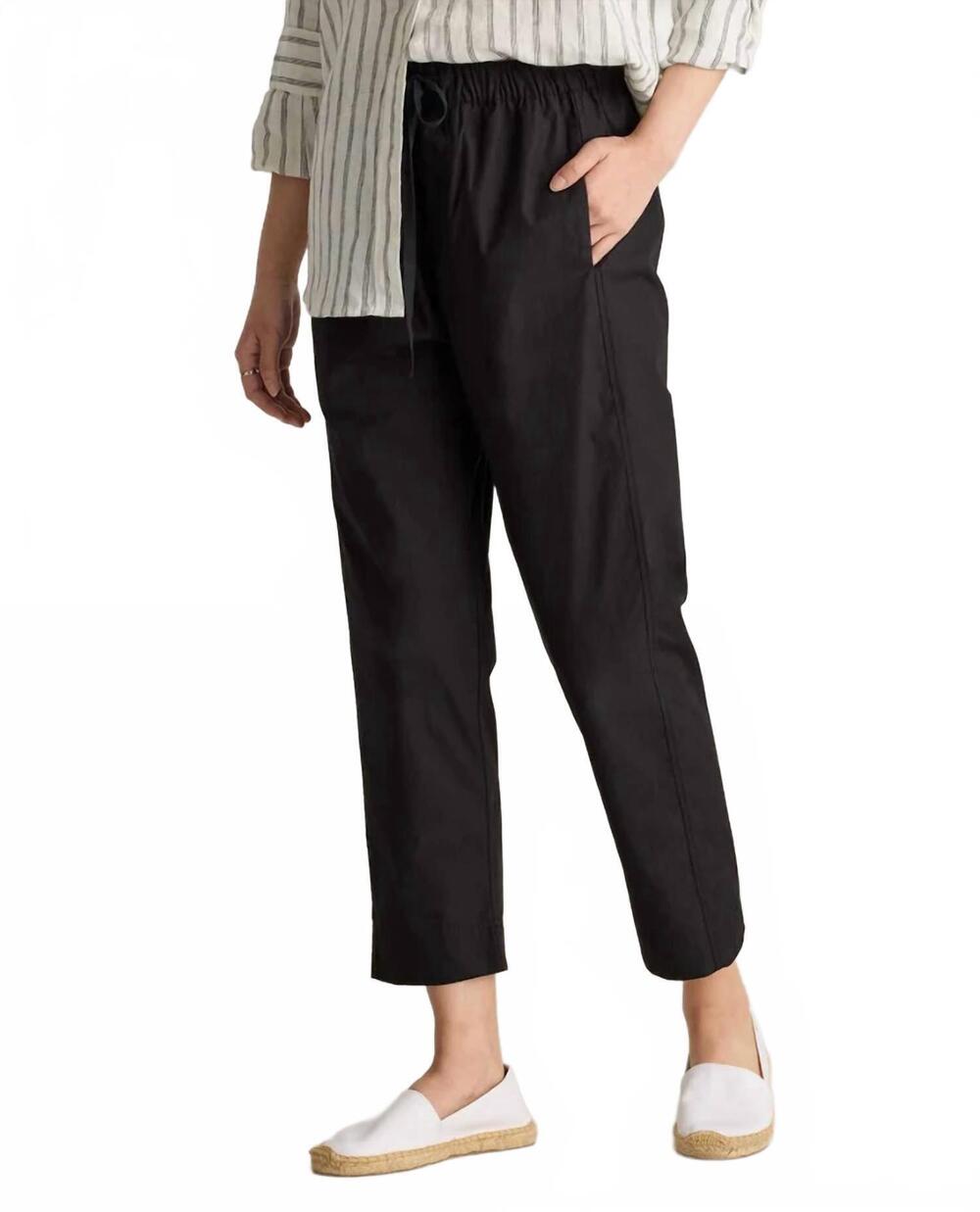 NEW FORTE FORTE cotton poplin elasticated pants in black